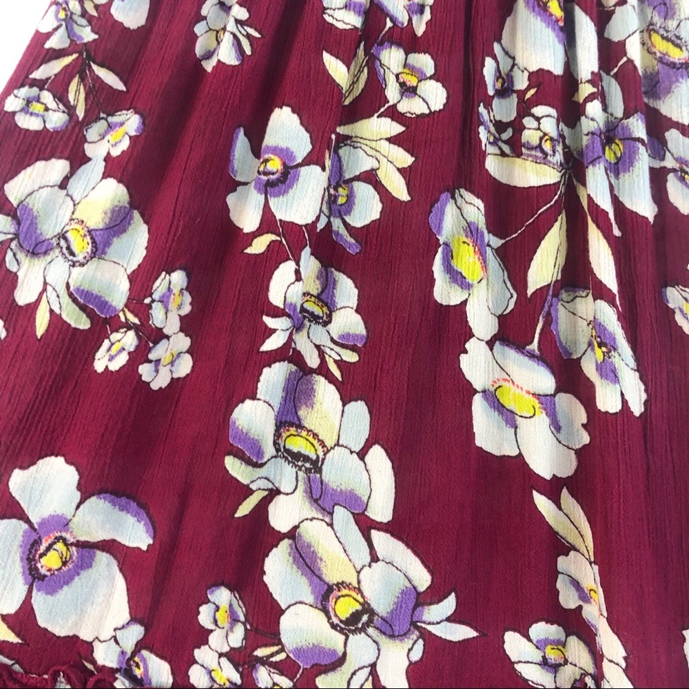 Free People Red Floral Boho Maxi Dress - Picture 5 of 8